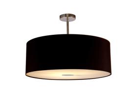DK0115  Baymont 60cm Semi Flush 1 Light Polished Chrome, Midnight Black/Green Olive, Frosted Diffuser